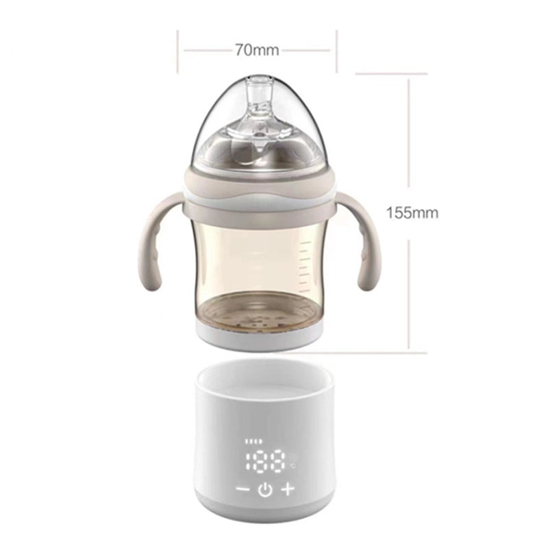 Portable Self-Heating Baby Bottle with Built-In Warmer & Digital Temperature Control
